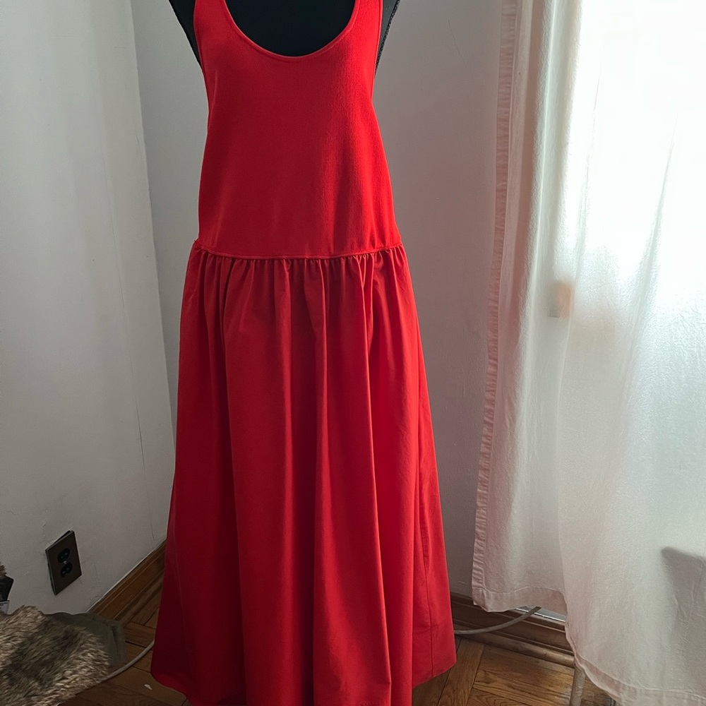 Ralph Lauren Red Sleeveless Scoop Neck Maxi Dress